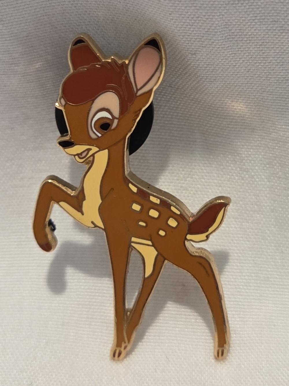 Rare Y2K Disney Bambi Enamel Pin in Brown, Tan, Cream, Pink 2002